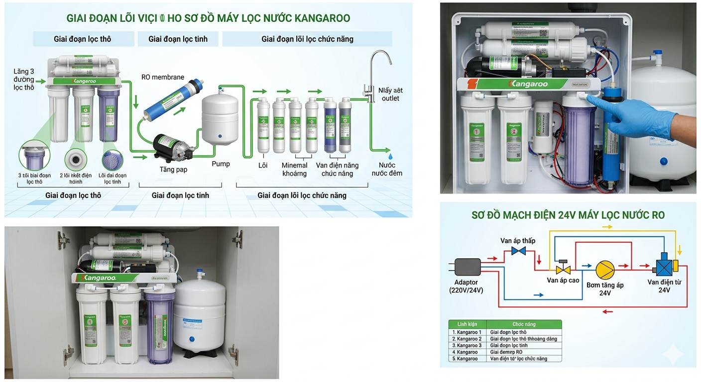 sơ đồ máy lọc nước kangaroo
